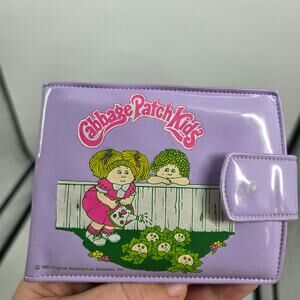 VTG Cabbage Patch Kids Bi Fold 1983 Purple Kids Childrens Wallet With Snap Close